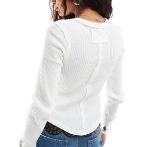 Free People Long Sleeve Waffle Top